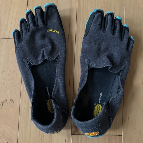 Vibram Five Fingers Cvt Lb Grey/Light Blue Hemp Canvas Rubber Barefoot 37 7-7.5 - Picture 2 of 4